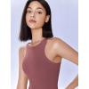 imageAvidlove Bodysuits for Women Crew Neck Sleeveless Body Suits Snap Closure Double Lined Tank Tops BodysuitPurple Red