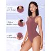 imageAvidlove Bodysuits for Women Crew Neck Sleeveless Body Suits Snap Closure Double Lined Tank Tops BodysuitPurple Red