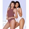 imageAvidlove Bodysuits for Women Crew Neck Sleeveless Body Suits Snap Closure Double Lined Tank Tops BodysuitPurple Red