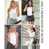 imageAvidlove Bodysuits for Women Crew Neck Sleeveless Body Suits Snap Closure Double Lined Tank Tops BodysuitWhite