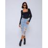 imageAvidlove Bodysuits for Women Sexy Long Sleeve Bodysuit Square Neck Double Lined Ruched Snap Closure Bodysuit TopsBlack