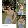 imageAvidlove Bodysuits for Women Sexy Long Sleeve Bodysuit Square Neck Double Lined Ruched Snap Closure Bodysuit TopsKhaki