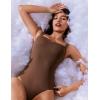 imageAvidlove Bodysuits for Women Square Neck Shapewear Bodysuit Sleeveless Sexy Body Suits Double Lined Tank Top OutfitBrown