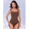 imageAvidlove Bodysuits for Women Square Neck Shapewear Bodysuit Sleeveless Sexy Body Suits Double Lined Tank Top OutfitBrown