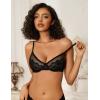 imageAvidlove Lace Bras for Women Sheer Balconette Underwire Unlined Everyday Bras Lingerie SXXLBlack