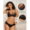 imageAvidlove Lace Bras for Women Sheer Balconette Underwire Unlined Everyday Bras Lingerie SXXLBlack