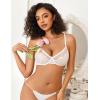 imageAvidlove Lace Bras for Women Sheer Balconette Underwire Unlined Everyday Bras Lingerie SXXLWhite