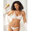 imageAvidlove Lace Bras for Women Sheer Balconette Underwire Unlined Everyday Bras Lingerie SXXLWhite