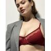 imageAvidlove Lace Bras for Women Sheer Balconette Underwire Unlined Everyday Bras Lingerie SXXLWine Red