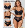 imageAvidlove Lingerie Sets for Women Bra and High Waist Panty Set 2 Piece Lace Babydoll Outfits SXXLBlack