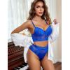 imageAvidlove Lingerie Sets for Women Bra and High Waist Panty Set 2 Piece Lace Babydoll Outfits SXXLBlue