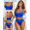 imageAvidlove Lingerie Sets for Women Bra and High Waist Panty Set 2 Piece Lace Babydoll Outfits SXXLBlue