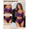 imageAvidlove Lingerie Sets for Women Bra and High Waist Panty Set 2 Piece Lace Babydoll Outfits SXXLDark Purple