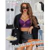 imageAvidlove Lingerie Sets for Women Bra and High Waist Panty Set 2 Piece Lace Babydoll Outfits SXXLDark Purple