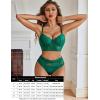 imageAvidlove Lingerie Sets for Women Bra and High Waist Panty Set 2 Piece Lace Babydoll Outfits SXXLGreen