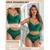 imageAvidlove Lingerie Sets for Women Bra and High Waist Panty Set 2 Piece Lace Babydoll Outfits SXXLGreen
