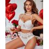 imageAvidlove Lingerie Sets for Women Bra and High Waist Panty Set 2 Piece Lace Babydoll Outfits SXXLWhite