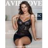 imageAvidlove Lingerie for Women Floral Mesh Nightear V Neck Babydoll Chemise Lace Chemise OutfitsBlack