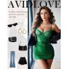 imageAvidlove Lingerie for Women Floral Mesh Nightear V Neck Babydoll Chemise Lace Chemise OutfitsGreen