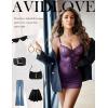 imageAvidlove Lingerie for Women Floral Mesh Nightear V Neck Babydoll Chemise Lace Chemise OutfitsPurple