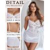 imageAvidlove Lingerie for Women Floral Mesh Nightear V Neck Babydoll Chemise Lace Chemise OutfitsWhite