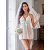 imageAvidlove Lingerie for Women Lace Babydoll Chemise Negligees Sexy Exotic Nightgowns Halter Nighties Sheer Mesh NightwearAwhite