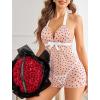 imageAvidlove Lingerie for Women Lace Babydoll Chemise Negligees Sexy Exotic Nightgowns Halter Nighties Sheer Mesh NightwearBwhite Heart