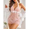imageAvidlove Lingerie for Women Lace Babydoll Chemise Negligees Sexy Exotic Nightgowns Halter Nighties Sheer Mesh NightwearBwhite Heart