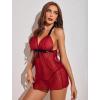 imageAvidlove Lingerie for Women Lace Babydoll Chemise Negligees Sexy Exotic Nightgowns Halter Nighties Sheer Mesh NightwearCdark Red
