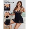 imageAvidlove Lingerie for Women Lace Babydoll Lingeries Sexy Sleepwear Chemise Cami Nightgowns Lacy Baby Doll Nighty SXXLBlack