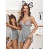 imageAvidlove Lingerie for Women Lace Babydoll Lingeries Sexy Sleepwear Chemise Cami Nightgowns Lacy Baby Doll Nighty SXXLGrey