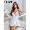 imageAvidlove Lingerie for Women Lace Babydoll Lingeries Sexy Sleepwear Chemise Cami Nightgowns Lacy Baby Doll Nighty SXXLWhite