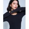 imageAvidlove Long Sleeve Bodysuits for Women Y2K Crew Neck Body Suit Double Lined Thong Bodysuit Slimming Basic TopsBlack