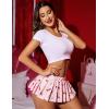 imageAvidlove Pleated Skirts for Women Y2k Mini Skirt Casual Short Skirts Micro Skirt XS4XLCherry Print