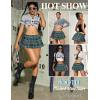 imageAvidlove Pleated Skirts for Women Y2k Mini Skirt Casual Short Skirts Micro Skirt XS4XLGreen Plaid