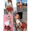 imageAvidlove Pleated Skirts for Women Y2k Mini Skirt Casual Short Skirts Micro Skirt XS4XLRed Plaid
