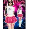 imageAvidlove Pleated Skirts for Women Y2k Mini Skirt Casual Short Skirts Micro Skirt XS4XLRose Plaid
