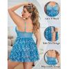 imageAvidlove Plus Size Lingerie Lace Babydoll Womens Strap Chemise Nightgown V Neck Nighty Mesh Sleepwear Side Slit NightdressBlue Floral