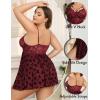 imageAvidlove Plus Size Lingerie Lace Babydoll Womens Strap Chemise Nightgown V Neck Nighty Mesh Sleepwear Side Slit NightdressBurgundy Butterfly