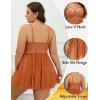 imageAvidlove Plus Size Lingerie Lace Babydoll Womens Strap Chemise Nightgown V Neck Nighty Mesh Sleepwear Side Slit NightdressCaramel