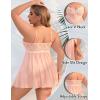 imageAvidlove Plus Size Lingerie Lace Babydoll Womens Strap Chemise Nightgown V Neck Nighty Mesh Sleepwear Side Slit NightdressCoral Pink