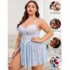 imageAvidlove Plus Size Lingerie Lace Babydoll Womens Strap Chemise Nightgown V Neck Nighty Mesh Sleepwear Side Slit NightdressSmall Flower Print