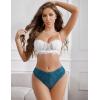 imageAvidlove Sexy Cheeky Panties for Women Lace Criss Cross Bikini Underwear 14 PackPeacock Blue