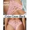 imageAvidlove Sexy Cheeky Panties for Women Lace Criss Cross Bikini Underwear 14 PackRose Pink1 Pack