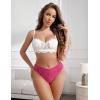 imageAvidlove Sexy Cheeky Panties for Women Lace Criss Cross Bikini Underwear 14 PackRose Red