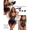 imageAvidlove Sexy Lingerie Set Lace Underwired Bodysuit with Detachable Mesh Mini Skirt Push Up Teddy LingerieBlack