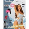 imageAvidlove Sexy Lingerie Set Lace Underwired Bodysuit with Detachable Mesh Mini Skirt Push Up Teddy LingerieLight Blue