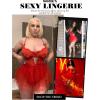 imageAvidlove Sexy Lingerie Set Lace Underwired Bodysuit with Detachable Mesh Mini Skirt Push Up Teddy LingerieRed