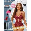 imageAvidlove Sexy Lingerie Set Lace Underwired Bodysuit with Detachable Mesh Mini Skirt Push Up Teddy LingerieWine Red