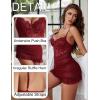 imageAvidlove Sexy Lingerie for Women Lace Babydoll Dress with Underwire Support Ruffle Hem Hip Chemise NightgownC Wine Red